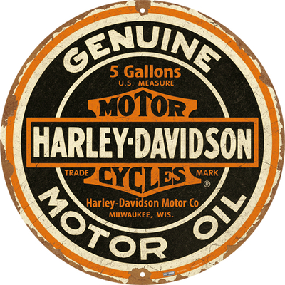 25103 Kilpi pyöreä Harley-Davidson - Genuine Motor Oil