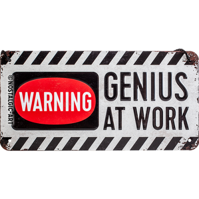 28007 Kilpi 10x20 Warning - Genius at work