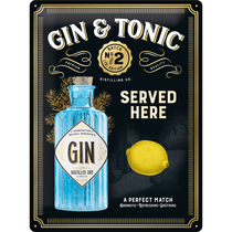 63383 Kilpi 30x40 Gin & Tonic Served Here - Metallic